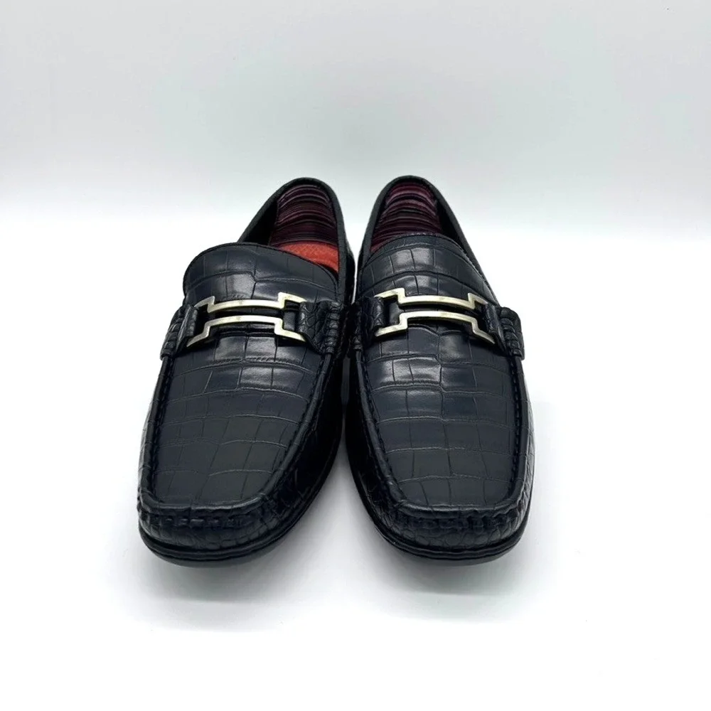 Stacy Adams Embrey Moc Toe Bit Slip-On Dress Men's‎ Shoes Black US 9M